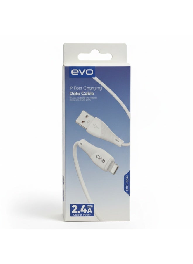 إيفو كابل الشحن السريع ونقل البيانات B04I من USB إلى iPhone (Lightning)، شحن عالي السرعة 2.4 أمبير ونقل بيانات مستقر، تصميم متين مقاوم للانحناء، مقاوم للتشابك والحرارة، مثالي للاستخدام المنزلي والمكتبي والسفر - Image 3